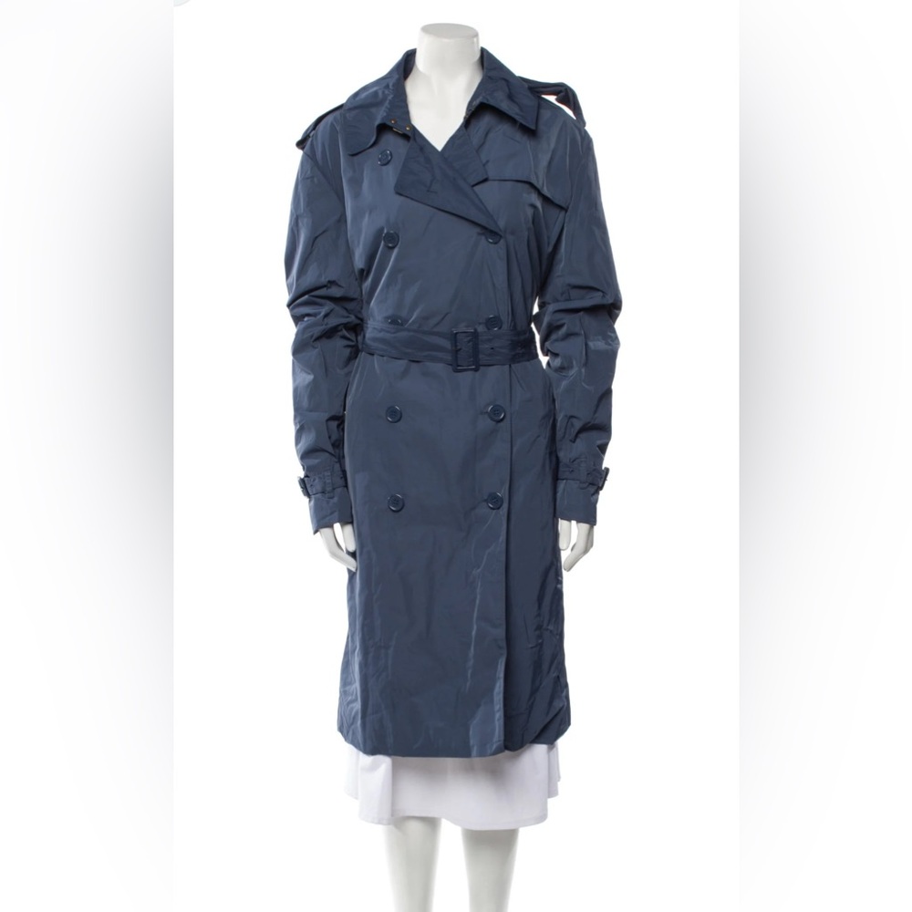 Norma Kamali Double-Breasted Belted Trench Coat XS